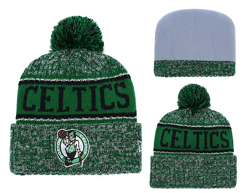 Celtics Team Logo Green Pom Knit Hat YD - Click Image to Close