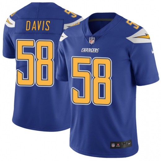 Nike Chargers 58 Thomas Davis Blue Color Rush Limited Jesrey - Click Image to Close