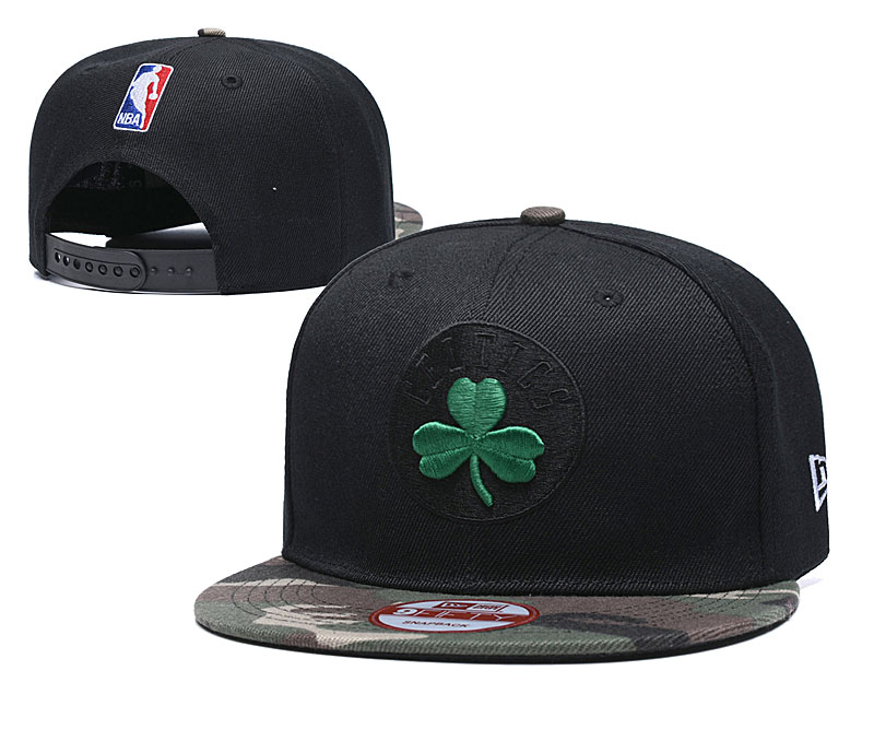 Celtics Team Logo Black Camo Adjustable Hat TX
