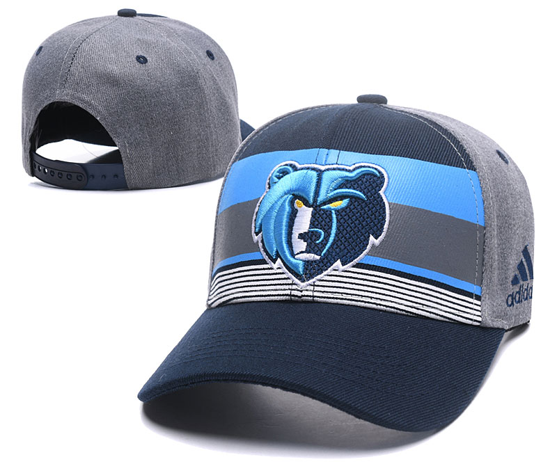Grizzlies Team Logo Blue Stripe Peaked Adjustable Hat TX