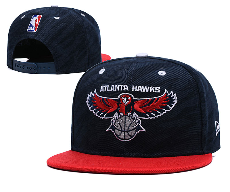 Hawks Team Logo Black Red Adjustable Hat TX