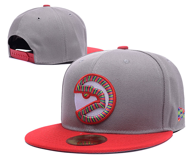 Hawks Team Logo Gray Red Adjustable Hat TX