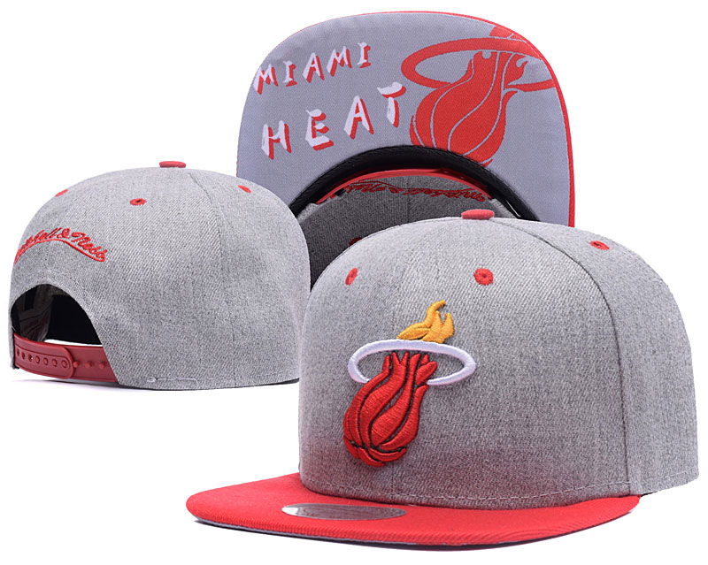 Heat Feash Logo Gray Red Mitchell & Ness Adjustable Hat TX