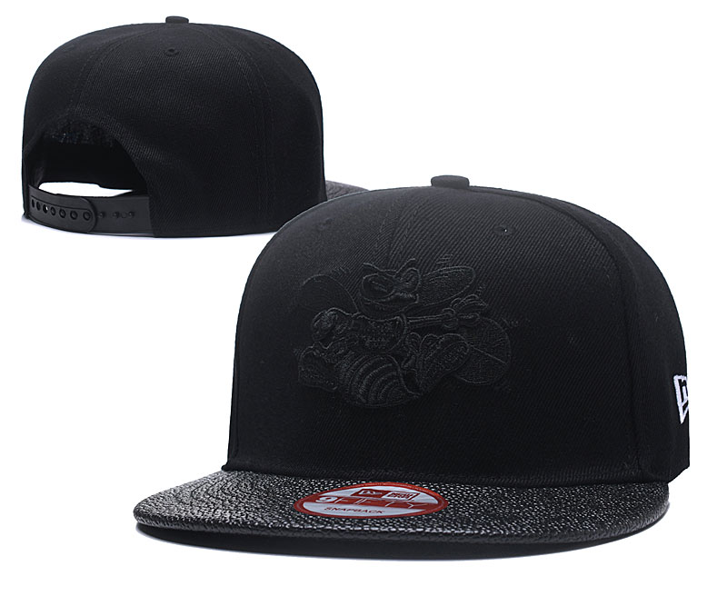 Hornets Team Logo All Black Adjustable Hat TX