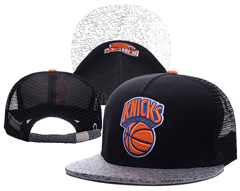 Knicks Team Logo Black Hollow Carved Adjustable Hat TX