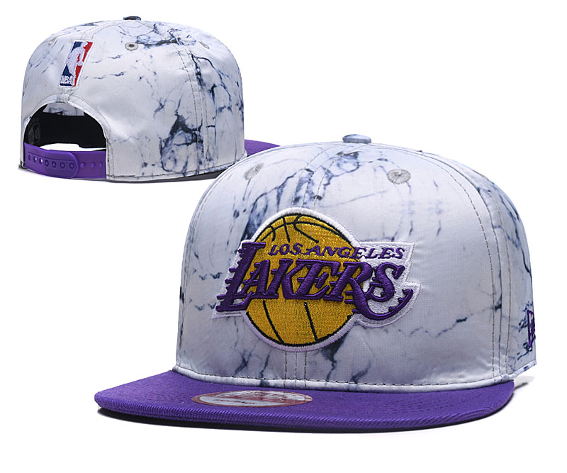 Lakers Team Logo Marble Pattern Adjustable Hat TX