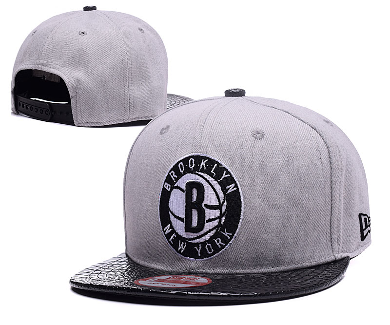 Nets Team Logo Gray Black Adjustable Hat TX