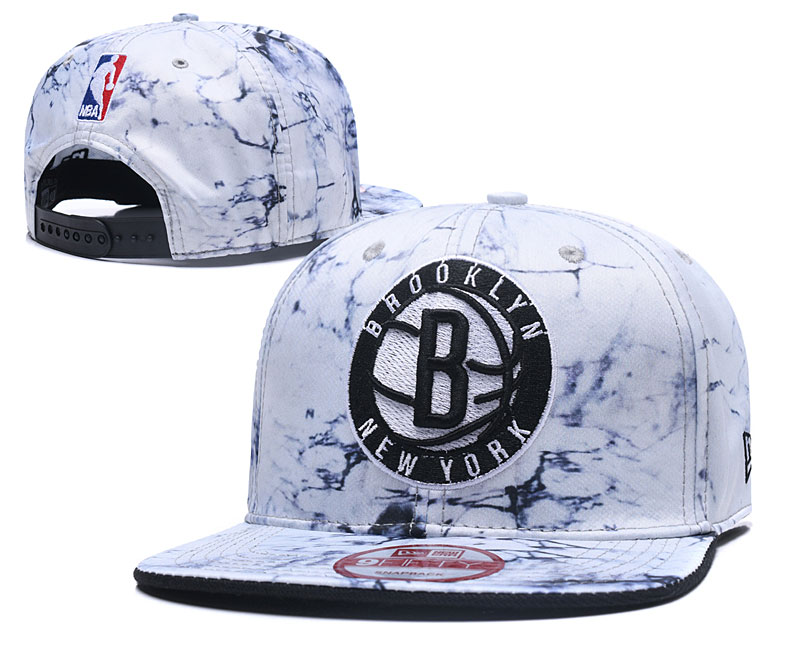 Nets Team Logo Marble Pattern Adjustable Hat TX - Click Image to Close