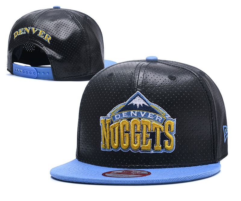 Nuggets Team Logo Black Blue Adjustable Hat TX