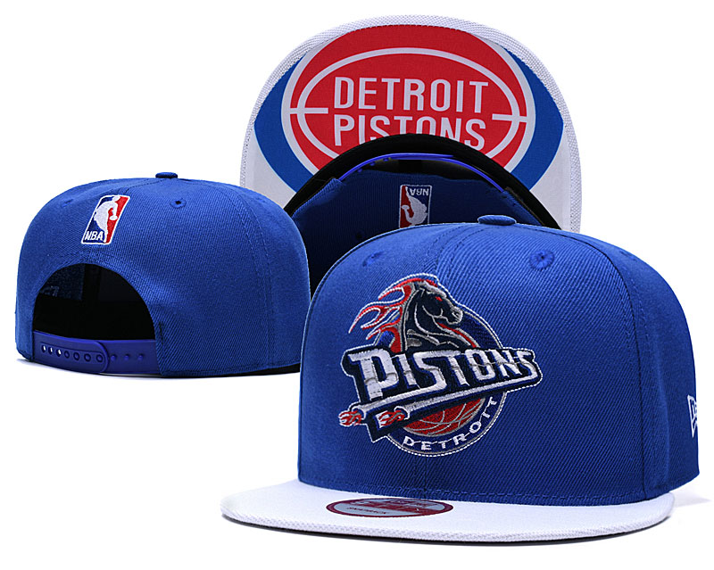 Pistons Team Logo Blue White Adjustable Hat TX
