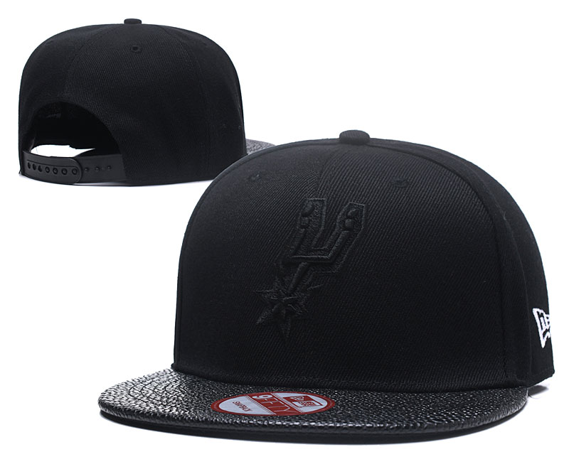 Spurs Fresh Logo All Black Adjustable Hat TX