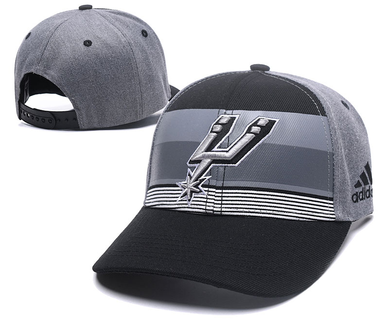 Spurs Team Logo Gray Peaked Adjustable Hat TX