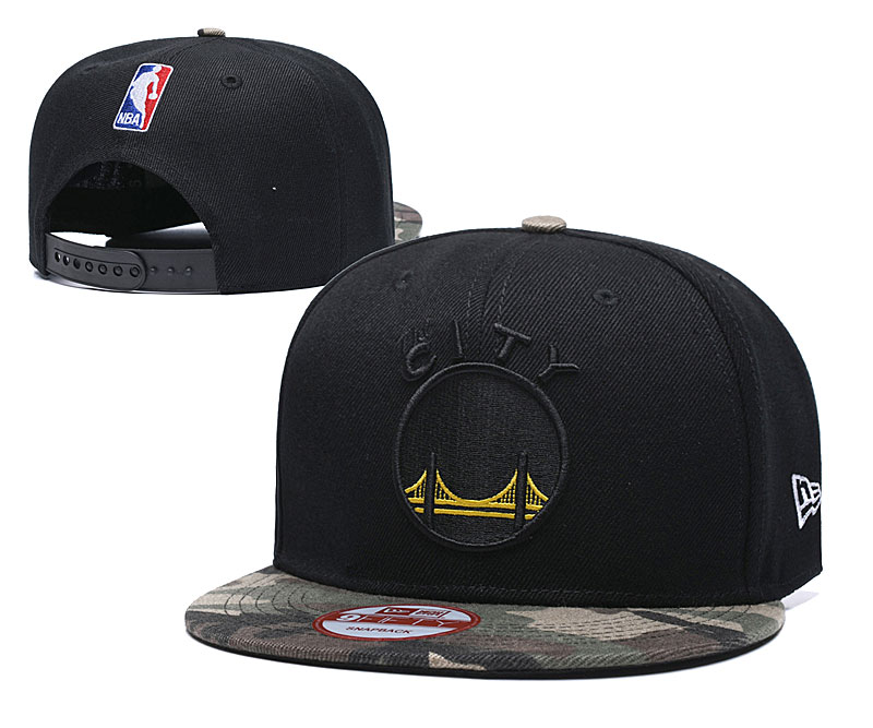 Warriors Team Logo Black Camo Adjustable Hat TX