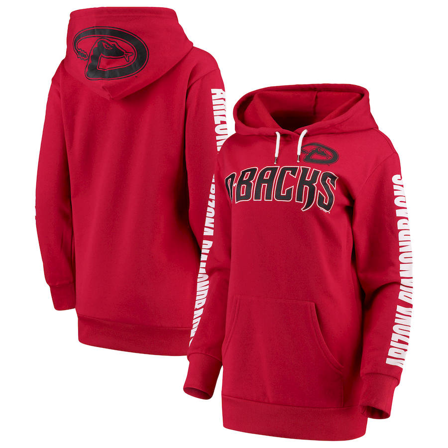 Arizona Diamondbacks G III 4Her by Carl Banks Women's Extra Innings Pullover Hoodie Red - Click Image to Close