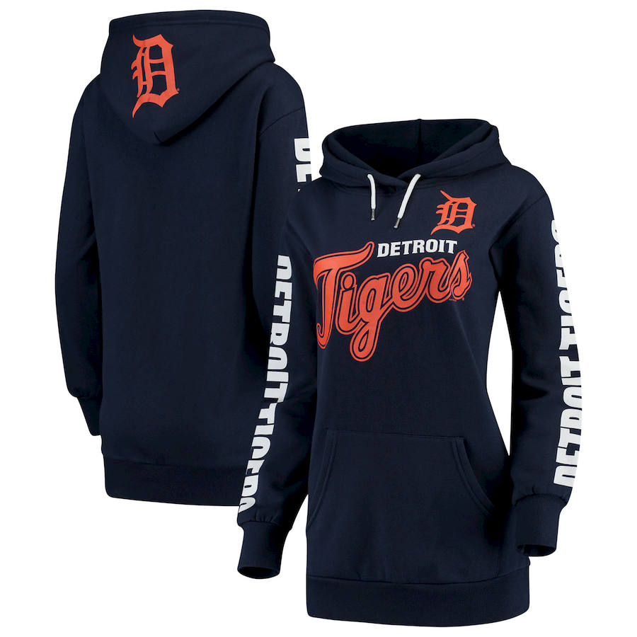 Detroit Tigers G III 4Her by Carl Banks Women's Extra Innings Pullover Hoodie Navy