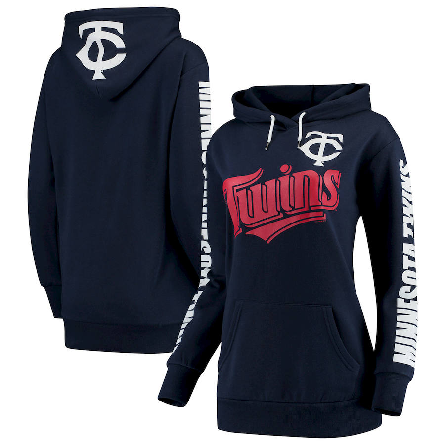 Minnesota Twins G III 4Her by Carl Banks Women's Extra Innings Pullover Hoodie Navy
