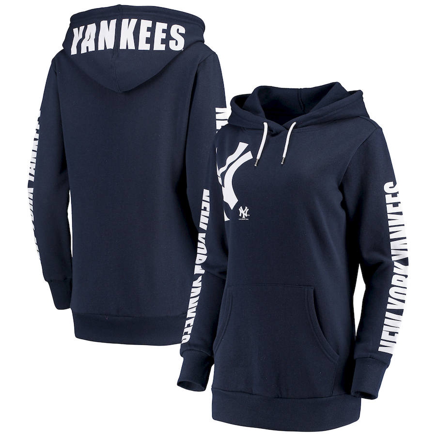 New York Yankees G III 4Her by Carl Banks Women's 12th Inning Pullover Hoodie Navy