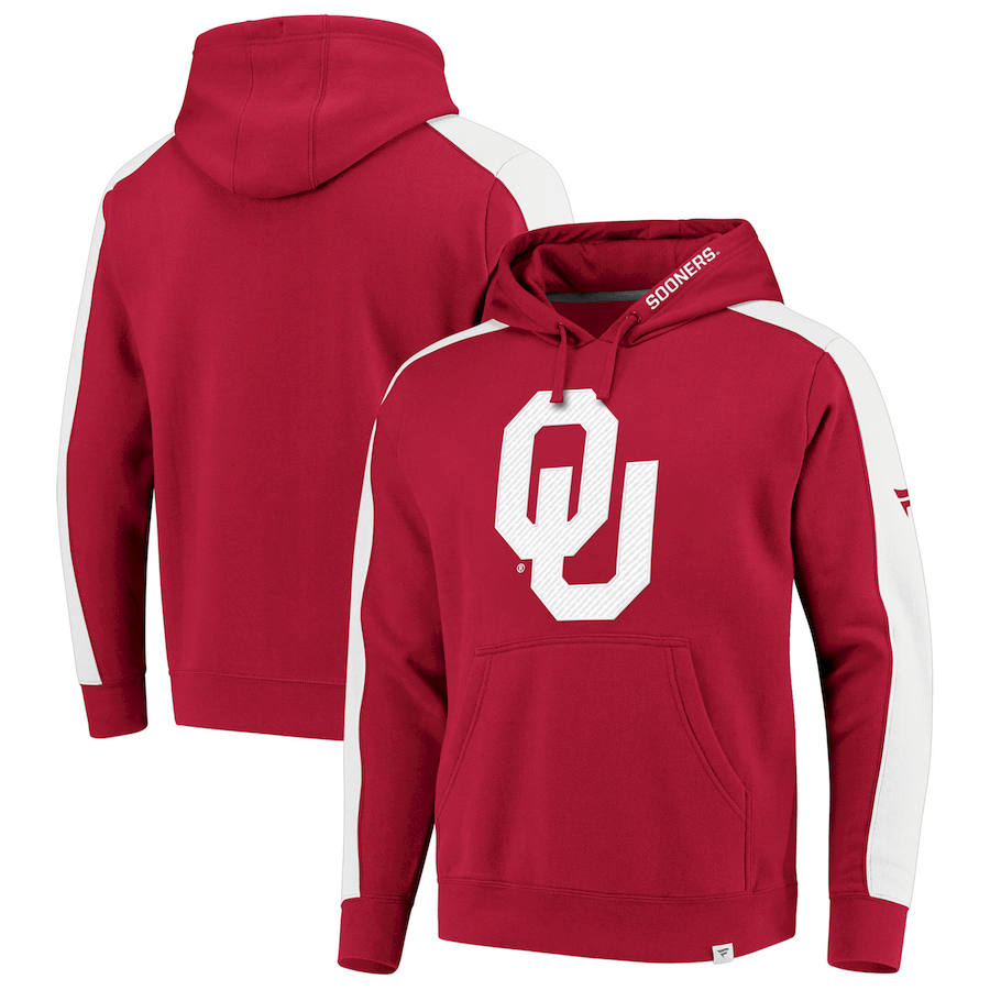 Oklahoma Sooners Fanatics Branded Iconic Colorblocked Fleece Pullover Hoodie Crimson