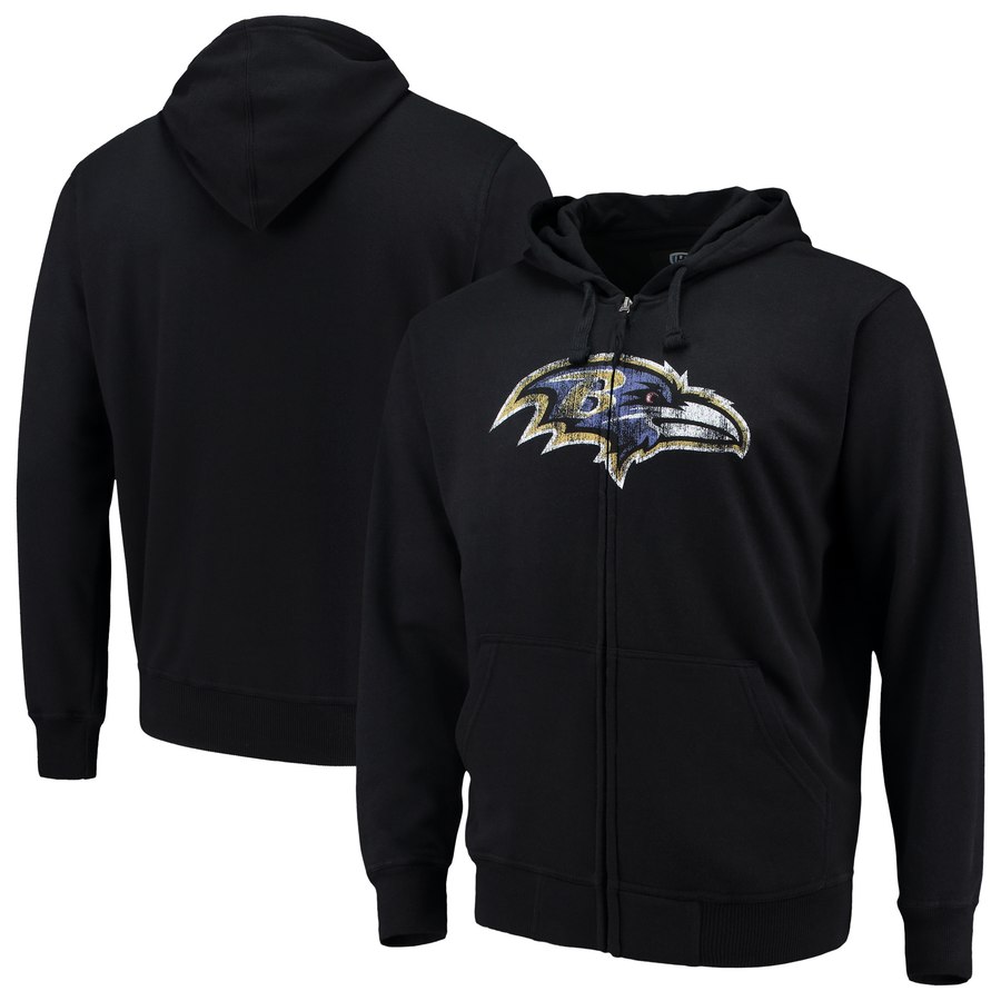 Baltimore Ravens G III Sports by Carl Banks Primary Logo Full Zip Hoodie Black