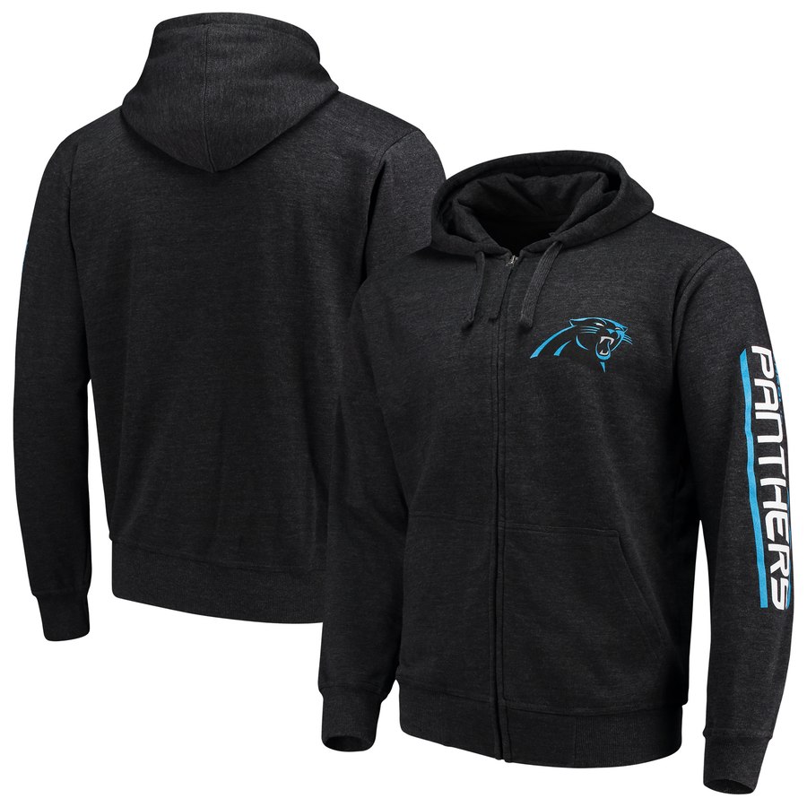 Carolina Panthers G III Sports by Carl Banks Post Route Full Zip Hoodie Charcoal