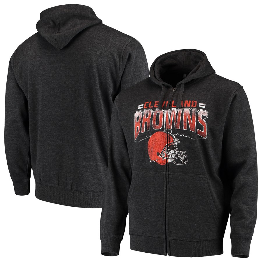 Cleveland Browns G III Sports by Carl Banks Perfect Season Full Zip Hoodie Charcoal