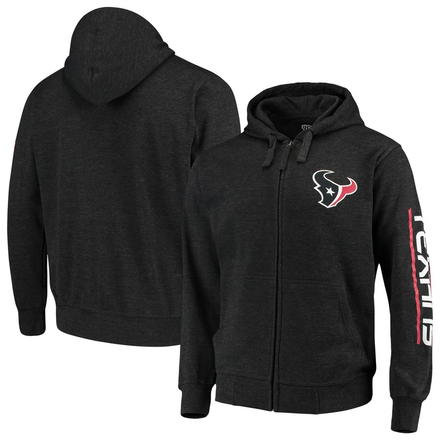 Houston Texans G III Sports by Carl Banks Post Route Full Zip Hoodie Charcoal