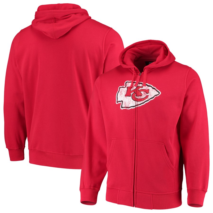 Kansas City Chiefs G III Sports by Carl Banks Primary Logo Full Zip Hoodie Red - Click Image to Close
