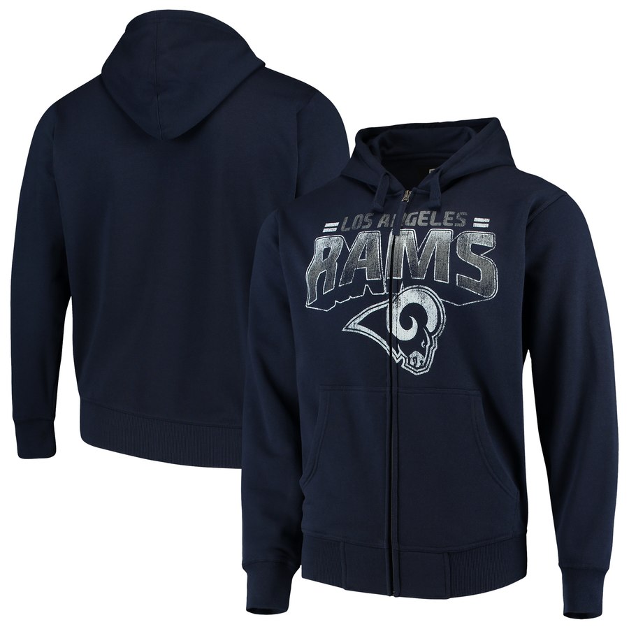 Los Angeles Rams G III Sports by Carl Banks Perfect Season Full Zip Hoodie Navy