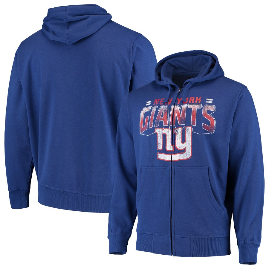 New York Giants G III Sports by Carl Banks Perfect Season Full Zip Hoodie Royal