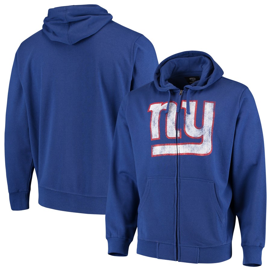 New York Giants G III Sports by Carl Banks Primary Logo Full Zip Hoodie Royal - Click Image to Close
