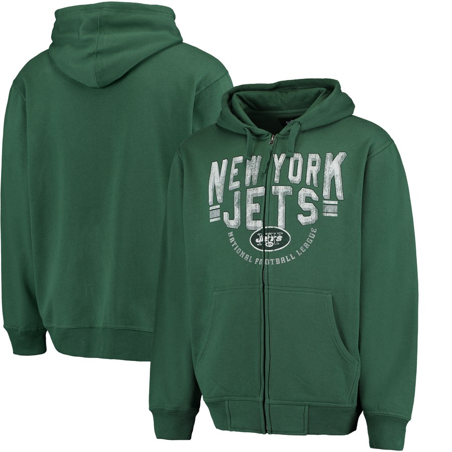 New York Jets G III Sports by Carl Banks Post Season Full Zip Hoodie Green