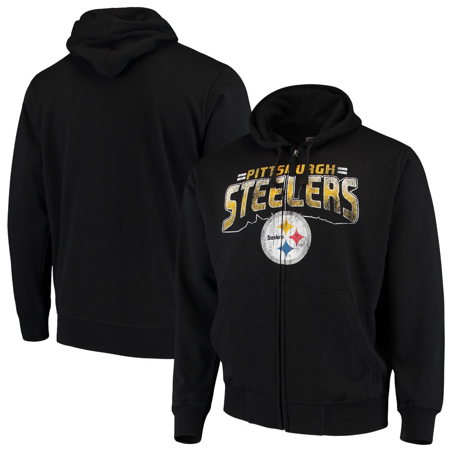 Pittsburgh Steelers G III Sports by Carl Banks Perfect Season Full Zip Hoodie Black