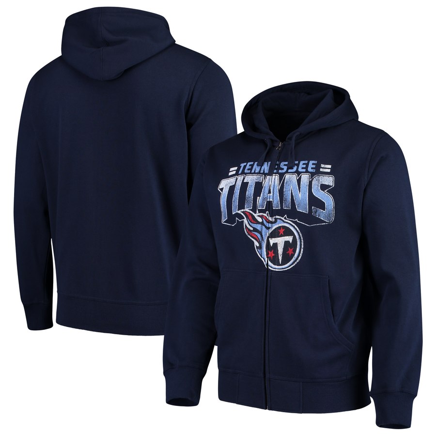 Tennessee Titans G III Sports by Carl Banks Perfect Season Full Zip Hoodie Navy - Click Image to Close