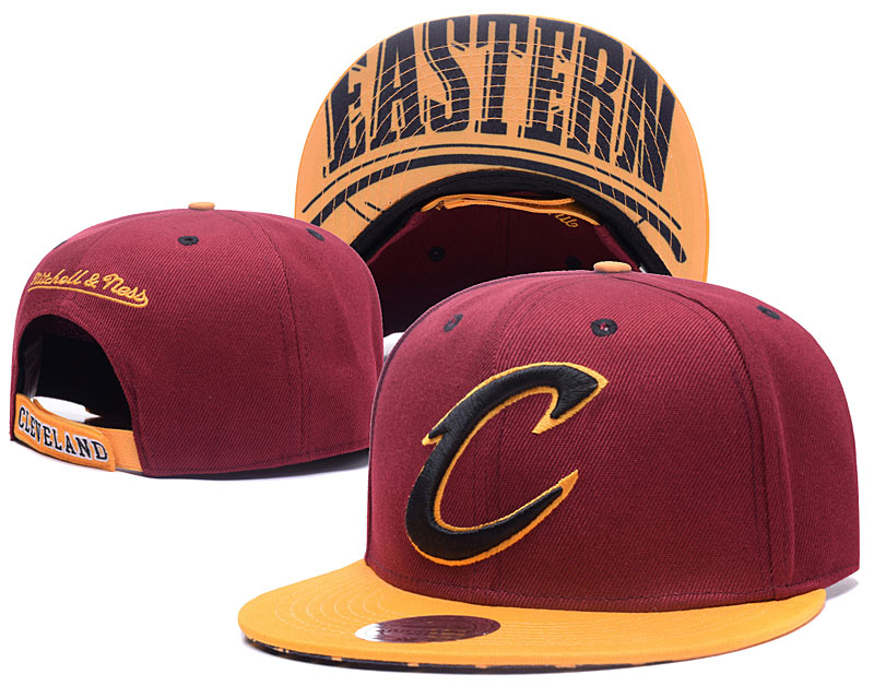 Cavaliers Fresh Logo Red Yellow Mitchell & Ness Adjustable Hat GS