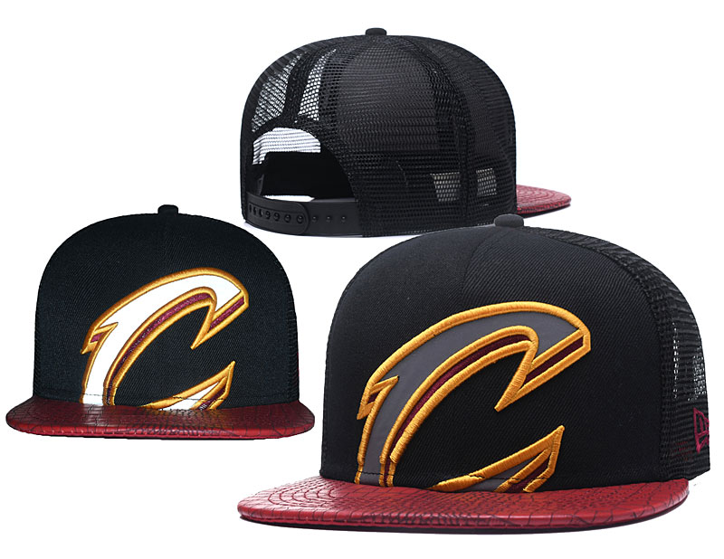 Cavaliers Team Logo Black Red Adjustable Hat GS - Click Image to Close
