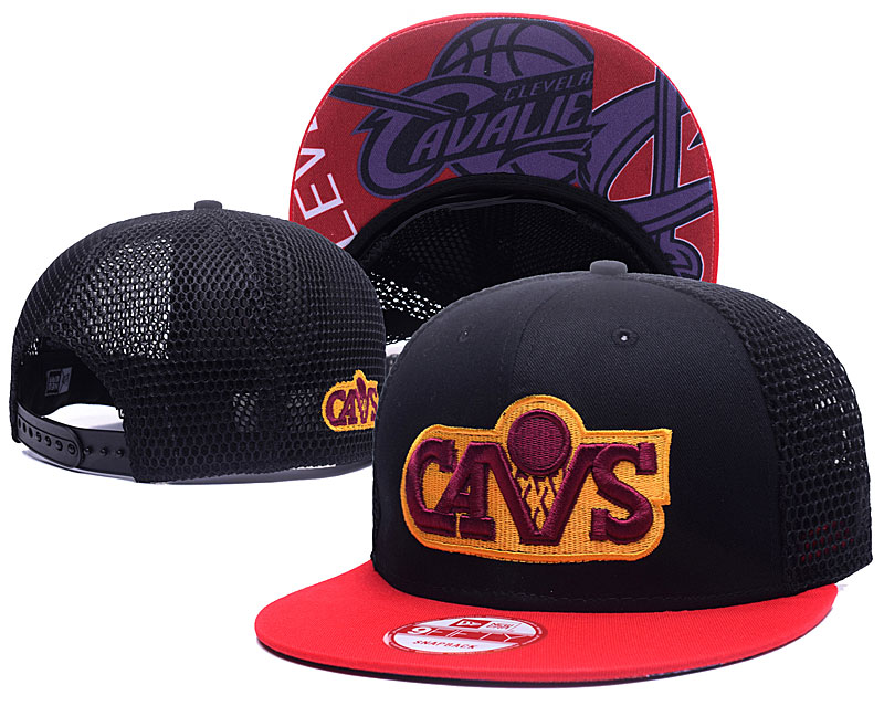 Cavaliers Team Logo Black Red Mesh Adjustable Hat GS