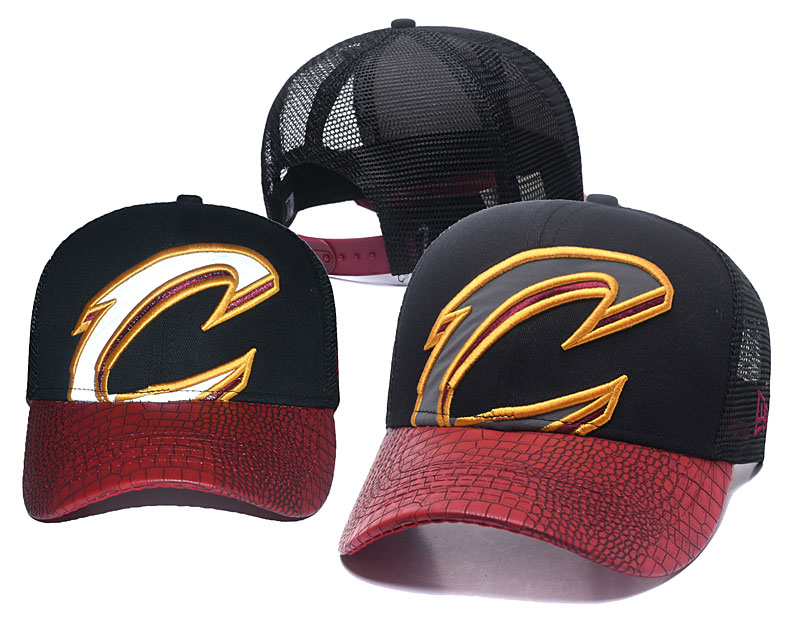 Cavaliers Team Logo Black Red Peaked Adjustable Hat GS