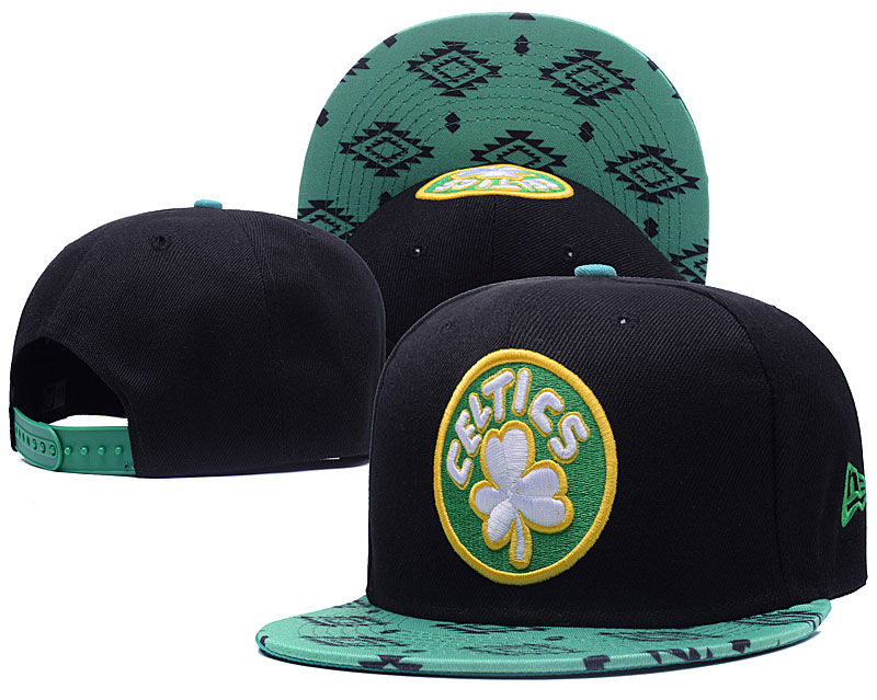 Celtics Fresh Logo Black Green Adjustable Hat GS