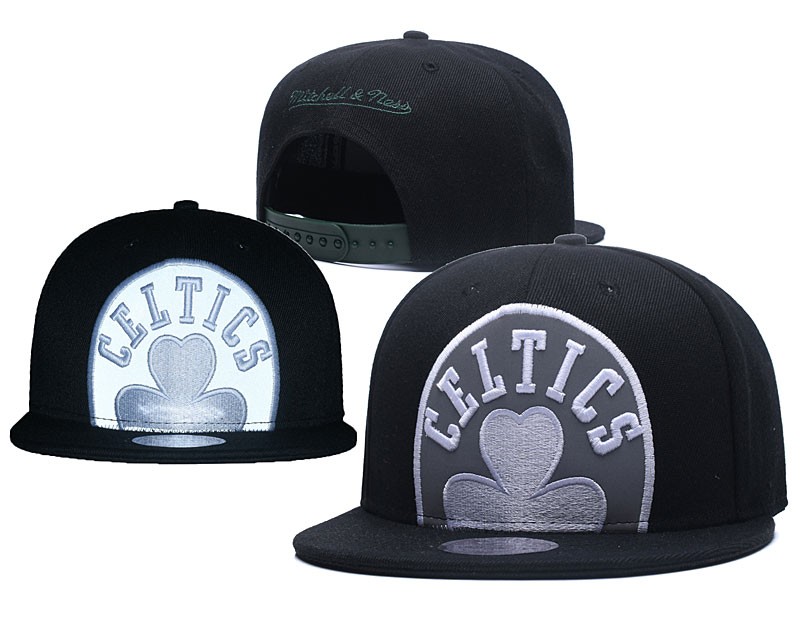 Celtics Team Gray Logo Black Adjustable Hat GS