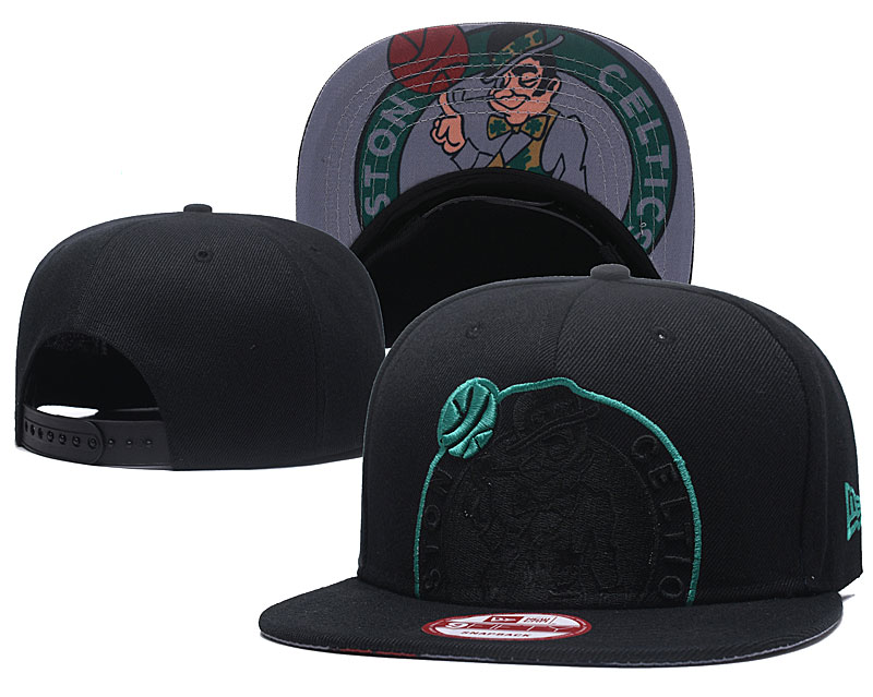 Celtics Team Logo All Black Adjustable Hat GS - Click Image to Close