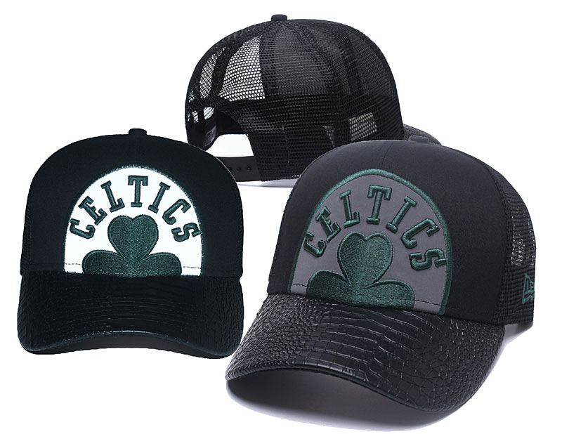Celtics Team Logo Black Peaked Adjustable Hat GS