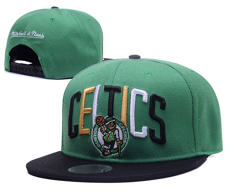 Celtics Team Logo Green Black Mitchell & Ness Adjustable Hat GS