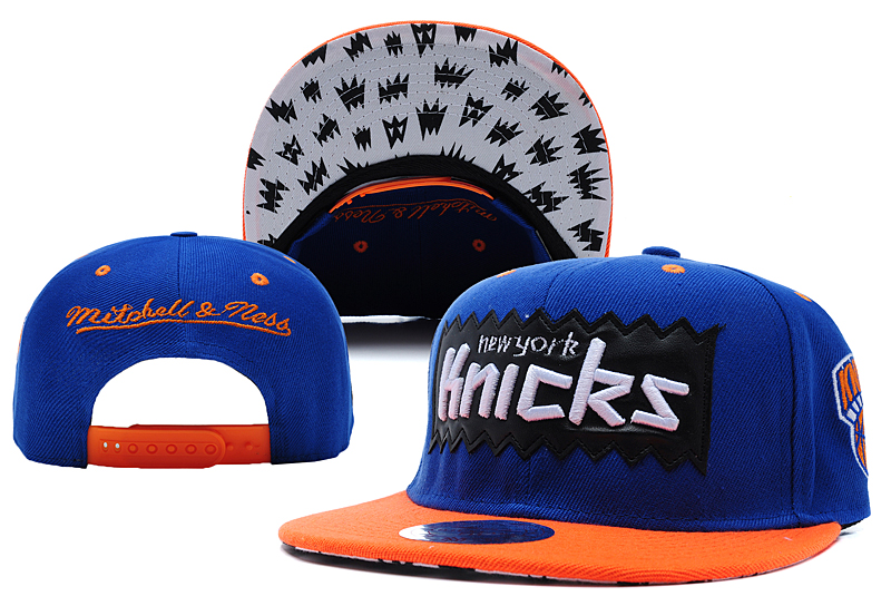 Knicks Team Logo Blue Mitchell & Ness Adjustable Hat LX