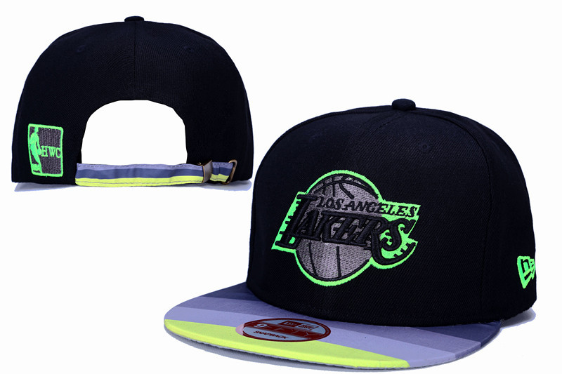Lakers Team Logo Black Adjustable Hat LT