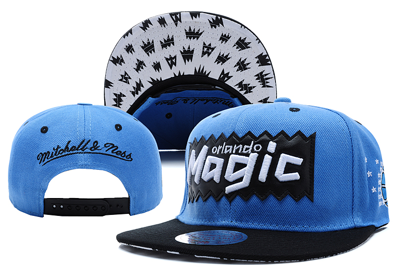 Magic Team Logo Blue Mitchell & Ness Adjustable Hat LX