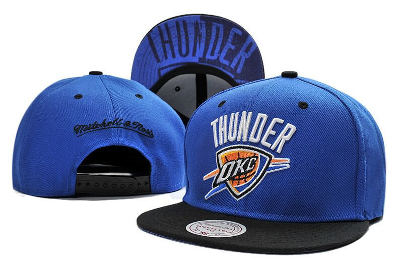 Thunder Team Logo Blue Mitchell & Ness Adjustable Hat LT