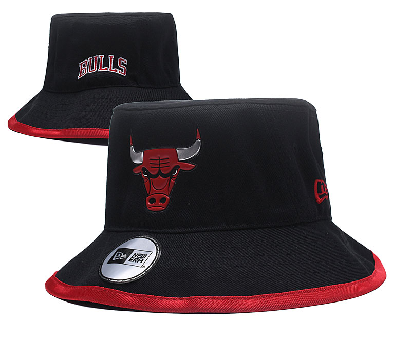 Bulls Team Logo Black Wide Brim Hat YD - Click Image to Close