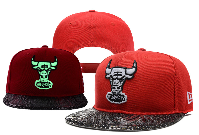 Bulls Team Logo Red Luminous Adjustable Hat YD