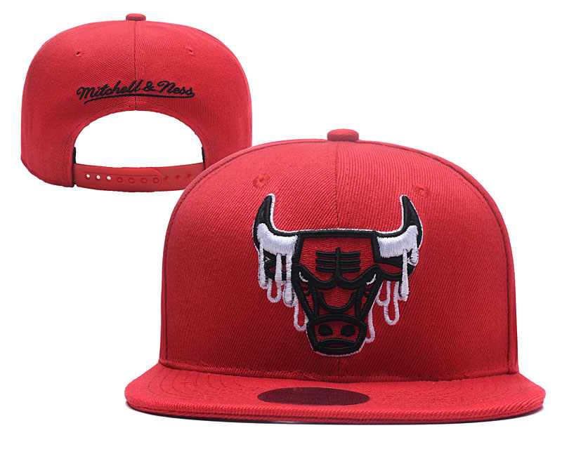 Bulls Team Logo Red Mitchell & Ness Adjustable Hat YD