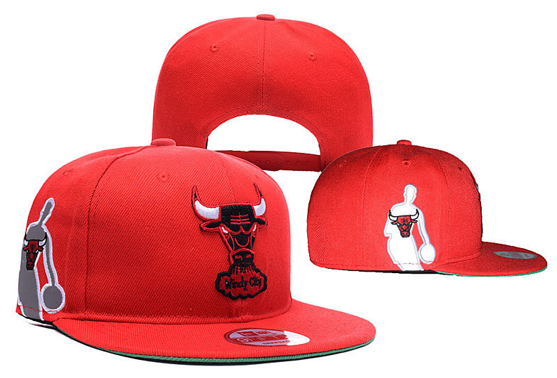 Bulls Team Logo Red Special Adjustable Hat YD - Click Image to Close